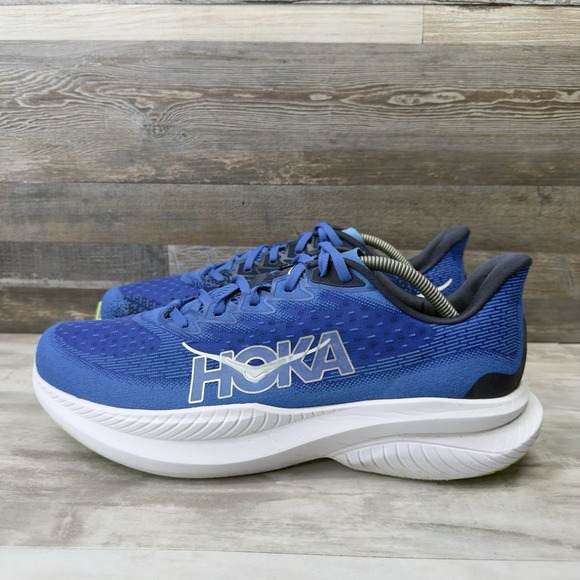 Hoka One One Mach 6 Men's Size 12 D Blue White Athletic Running Shoes Sneakers - Picture 6 of 11